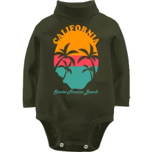 Детское боди с длинным рукавом с надписью "California Santa Maria Beach"