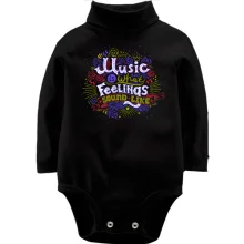 Детское боди с длинным рукавом Music is what Feelings sound like