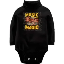 Детское боди с длинным рукавом Music is the Strongest from of Magic