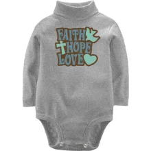 Дитяче боді з довгим рукавом Faith Hope Love