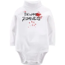 Дитяче боді з довгим рукавом Beware Zombies з кривавим відбитком