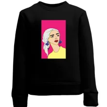 Дитячий світшот Blonde on pink background