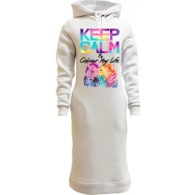 Худі сукня Keep calm and colour your life з кольоровими зебрами (2)