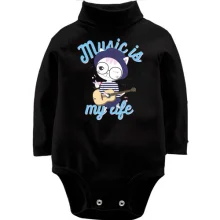 Детское боди с длинным рукавом Music is My Life