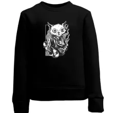 Дитячий світшот Cat with skate black and white
