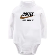 Детское боди с длинным рукавом COFFEE. Just brew it.