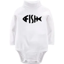 Детское боди с длинным рукавом Fish Word