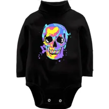 Дитяче боді з довгим рукавом Skull pop art