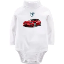 Детское боди с длинным рукавом Tesla Model S