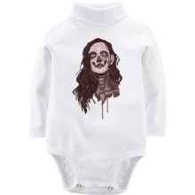 Детское боди с длинным рукавом girl makeup skull