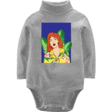 Детское боди с длинным рукавом Redhead girl with leaves