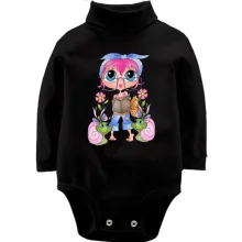 Детское боди с длинным рукавом Girl with pink hair