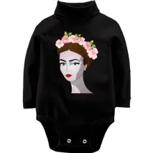 Детское боди с длинным рукавом Girl with pink flowers 1
