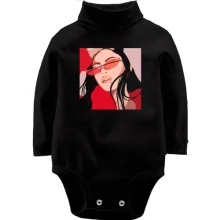 Детское боди с длинным рукавом Girl with red glasses art