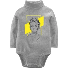 Детское боди с длинным рукавом Girl portrait art yellow