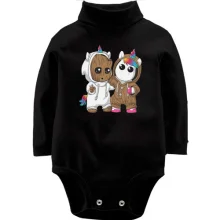 Детское боди с длинным рукавом Baby groot and unicorn