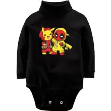 Детское боди с длинным рукавом Pikachu and Deadpool
