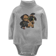 Детское боди с длинным рукавом Toothless and baby groot