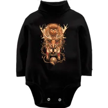 Детское боди с длинным рукавом Owl and deer