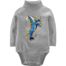 Детское боди с длинным рукавом Whale upright art