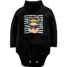 Детское боди с длинным рукавом Baby monkey with glasses