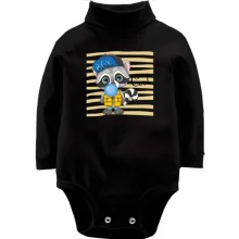 Детское боди с длинным рукавом Baby raccoon in a cap