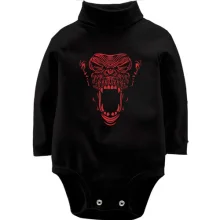 Детское боди с длинным рукавом Monkey red lines art