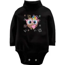 Детское боди с длинным рукавом Baby owl with heart
