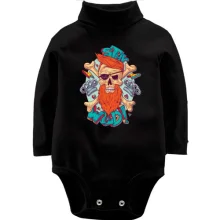 Дитяче боді з довгим рукавом Skull with a red beard