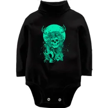 Дитяче боді з довгим рукавом Green moon and skull