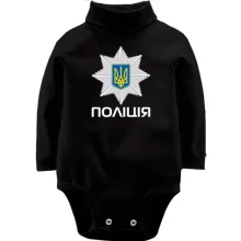 Детское боди с длинным рукавом с большой эмблемой полиции