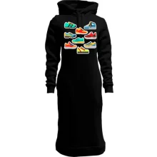 Худи платье со спортивными кроссовками