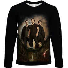 Детский 3D лонгслив Supernatural - Дин, Сэм и Кас