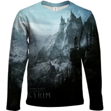 Детский 3D лонгслив с пейзажем Skyrim