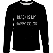 Детский 3D лонгслив Black is my happy color
