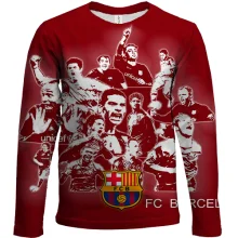 Детский 3D лонгслив с футболистами FC Barcelona