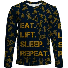 Дитячий 3D лонгслів Eat Lift Sleep Repeat
