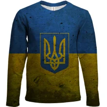 Детский 3D лонгслив с флагом и гербом Украины
