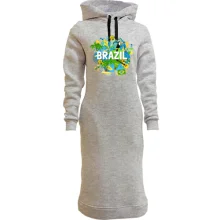 Худи платье с бразильским колоритом и надписью "brazil"