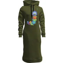 Худи платье с веселой гусеницей
