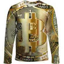 Дитячий 3D лонгслів з золотим Bitcoin