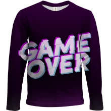 Детский 3D лонгслив Game Over в стиле глитч