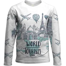 Детский 3D лонгслив World Tourism Day