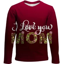 Детский 3D лонгслив I love you Mom