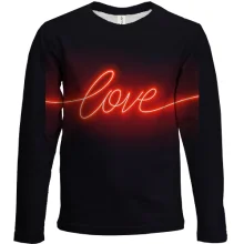 Детский 3D лонгслив с неоновой надписью "Love"