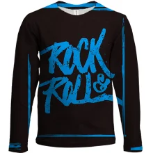 Детский 3D лонгслив Rock & Roll в стиле голубого граффити