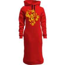 Худи платье с улыбающимися смайликами