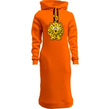 Худи платье с улыбающимся леопардом
