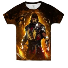 Детская 3D футболка Mortal Kombat - Scorpion