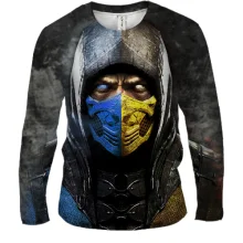Мужской 3D лонгслив Mortal Kombat - Sub Zero VS Scorpion